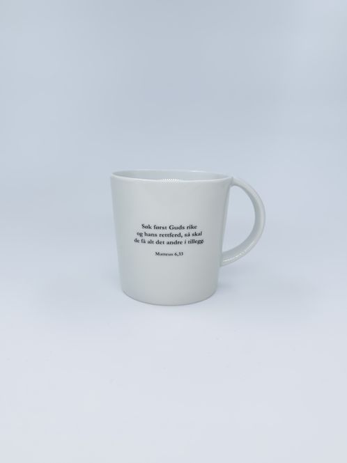 Hovedbilde Kopp med bibelvers Matteus 6,33 Nynorsk